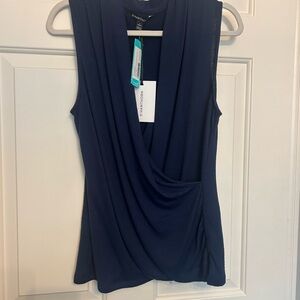 41 Hawthorn Deep Blue Draped Tank Top